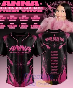 ANNA Million Dollar Babe Tour 2026 Black Baseball Jersey