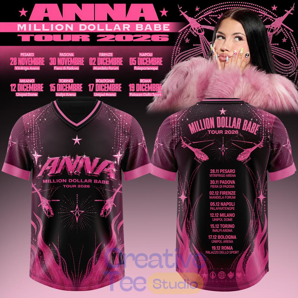ANNA Million Dollar Babe Tour 2026 Black Football Jersey ANNA Million Dollar Babe Tour 2026 Black Football Jersey