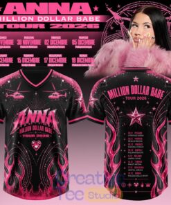 ANNA Million Dollar Babe Tour 2026 White Black Flame Football Jersey