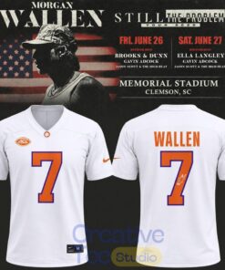 Morgan Wallen x Clemson Tigers White Football Jersey Morgan Wallen x Clemson Tigers White Football Jersey