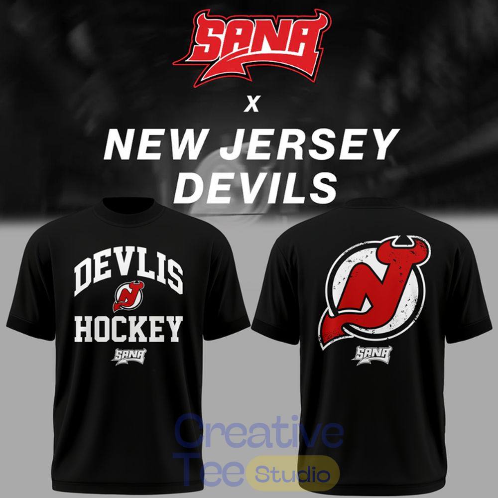 New Jersey Devils x SANA Black T-Shirt New Jersey Devils x SANA Black T-Shirt