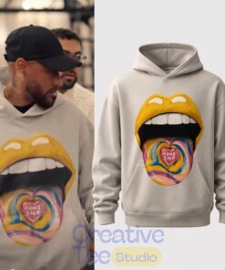 Neymar At Poker Tournament In Las Vegas Homesick Yellow Lips Hoodie