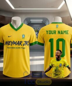 Neymar Jr Brazil FIFA World Cup 2026 Custom Football Jersey