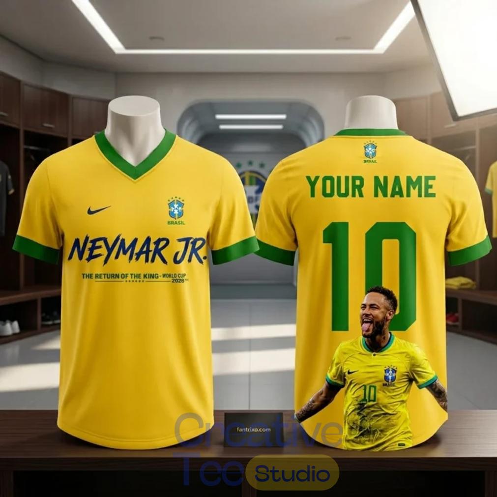 Neymar Jr Brazil FIFA World Cup 2026 Custom Football Jersey Neymar Jr Brazil FIFA World Cup 2026 Custom Football Jersey