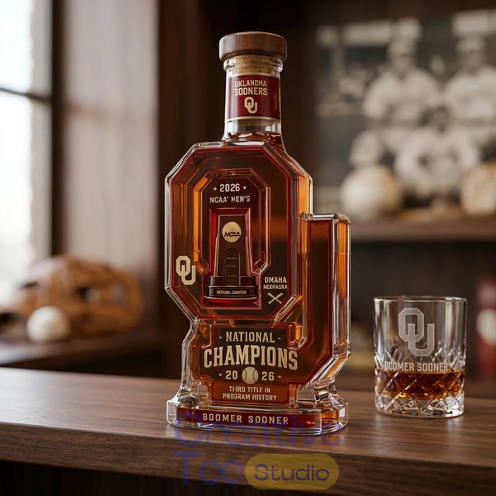 Oklahoma Sooners Baseball 2026 National Champions Commemorative Whiskey Bottle Oklahoma Sooners Baseball 2026 National Champions Commemorative Whiskey Bottle