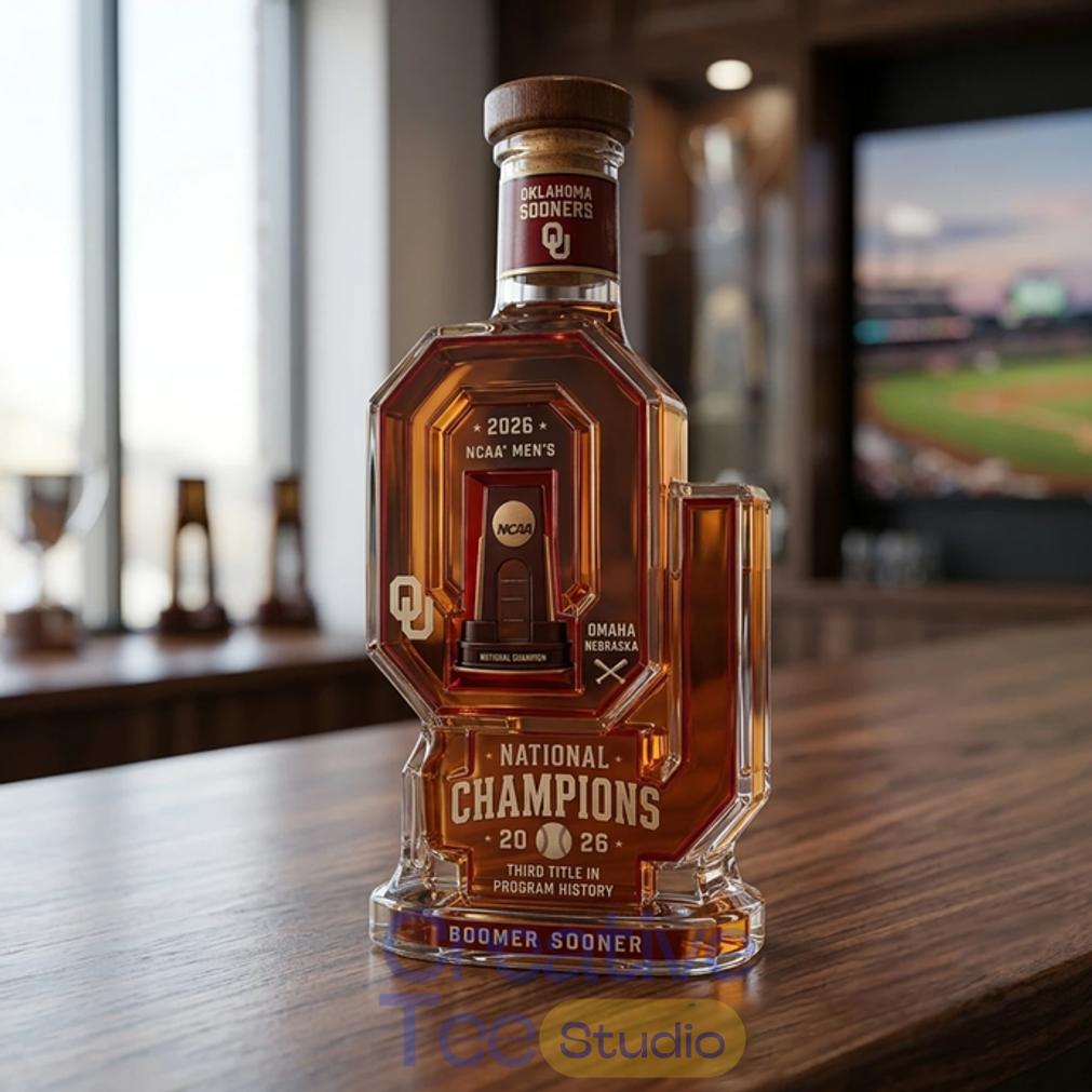 Oklahoma Sooners Baseball 2026 National Champions Commemorative Whiskey Bottle Oklahoma Sooners Baseball 2026 National Champions Commemorative Whiskey Bottle