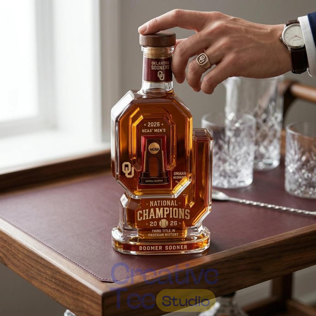 Oklahoma Sooners Baseball 2026 National Champions Commemorative Whiskey Bottle Oklahoma Sooners Baseball 2026 National Champions Commemorative Whiskey Bottle