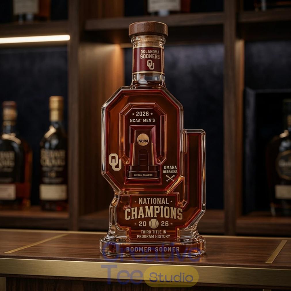 Oklahoma Sooners Baseball 2026 National Champions Commemorative Whiskey Bottle Oklahoma Sooners Baseball 2026 National Champions Commemorative Whiskey Bottle