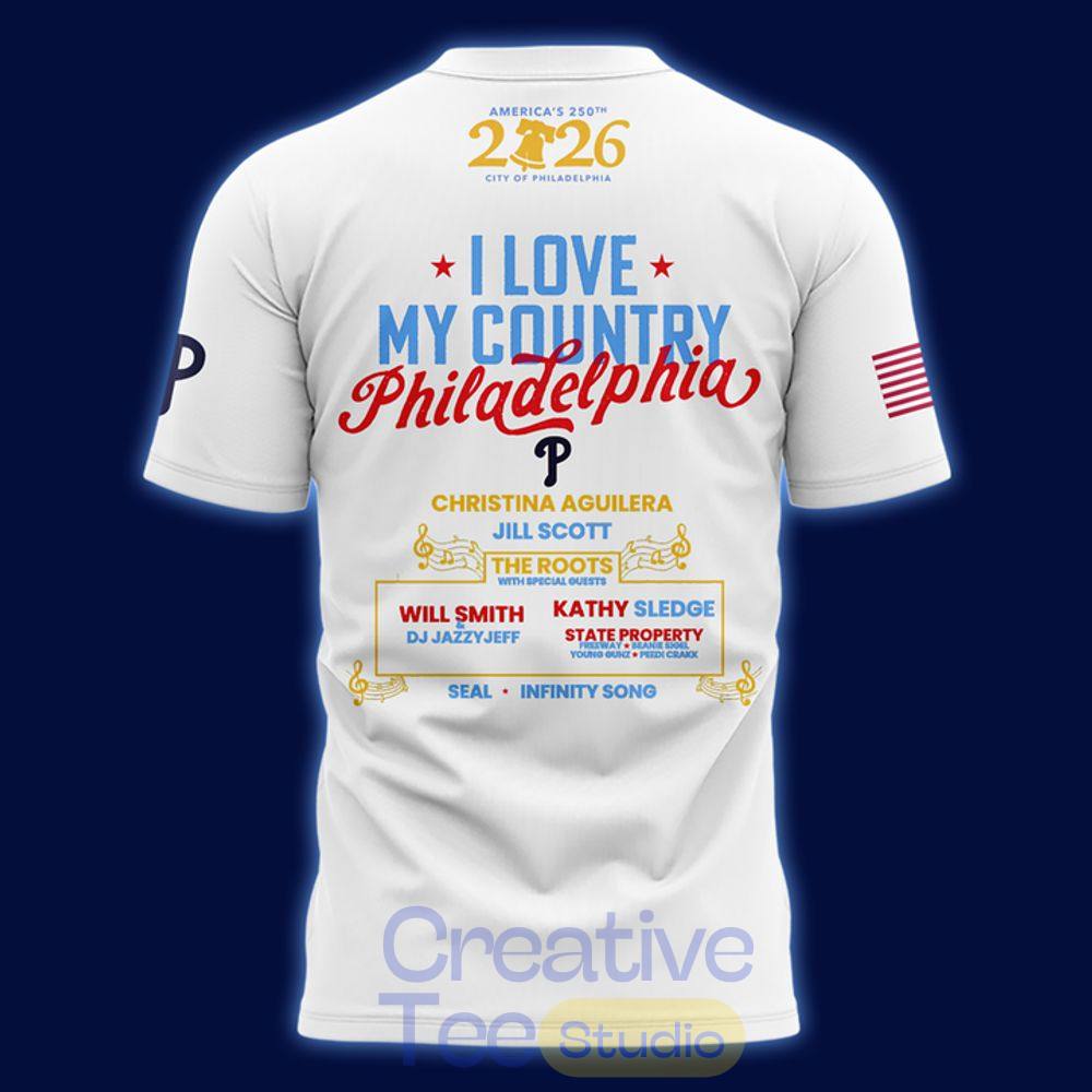 Philadelphia Phillies Celebrate America’s 250th Birthday in Philly White T-Shirt Philadelphia Phillies Celebrate America’s 250th Birthday in Philly White T-Shirt