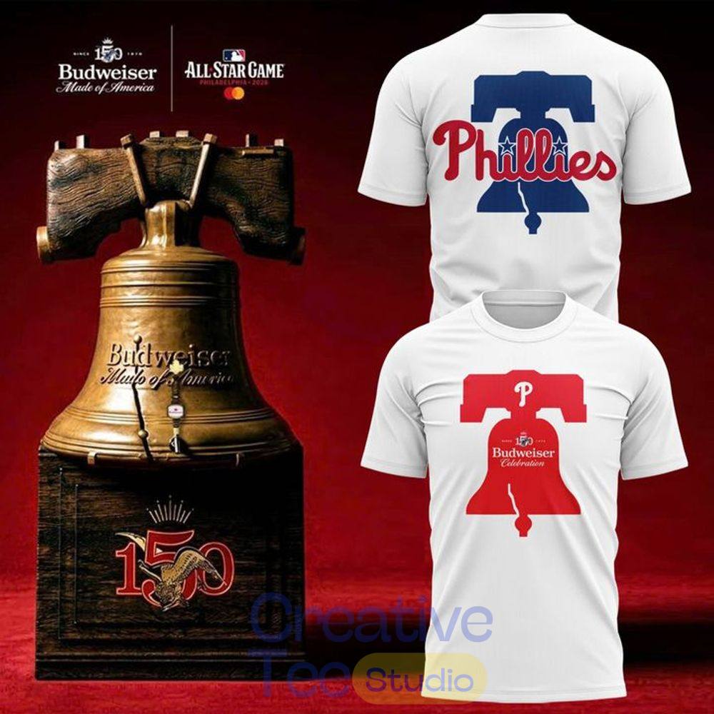 Philadelphia Phillies x Budweiser 150th Anniversary 2026 MLB All-Star Game T-Shirt Philadelphia Phillies x Budweiser 150th Anniversary 2026 MLB All-Star Game T-Shirt