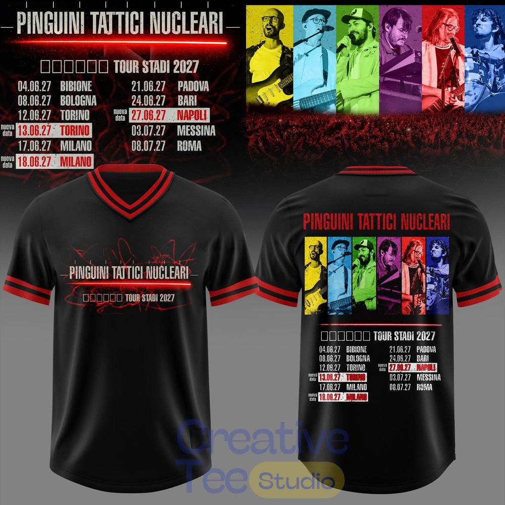 Pinguini Tattici Nucleari Tour Stadi 2027 Football Jersey Pinguini Tattici Nucleari Tour Stadi 2027 Football Jersey