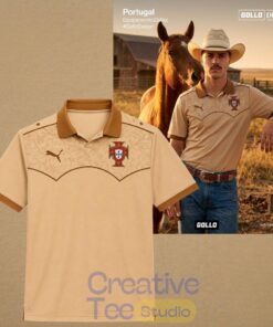 Portugal Dallas Concept Soccer Jersey Vintage Western Polo Shirt Portugal Dallas Concept Soccer Jersey Vintage Western Polo Shirt