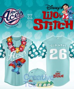 Reno Aces x Lilo Stitch Night Custom Baseball Jersey