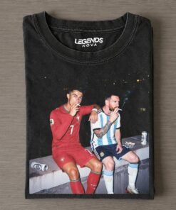 Ronaldo and Messi Classic Retro Soccer Smoke Tee