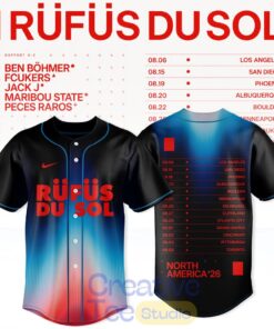 Rufus Du Sol 2026 Tour Special Edition Baseball Jersey Rufus Du Sol 2026 Tour Special Edition Baseball Jersey