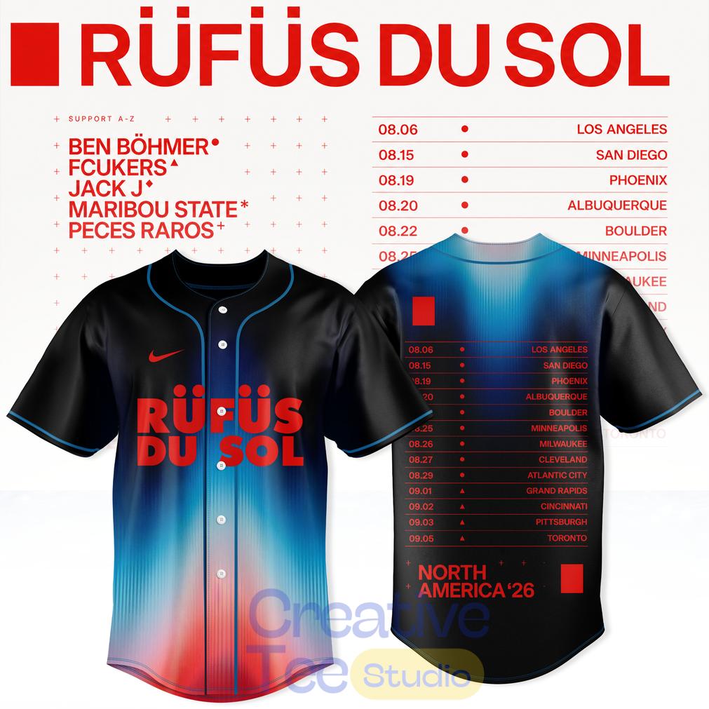 Rufus Du Sol 2026 Tour Special Edition Baseball Jersey Rufus Du Sol 2026 Tour Special Edition Baseball Jersey