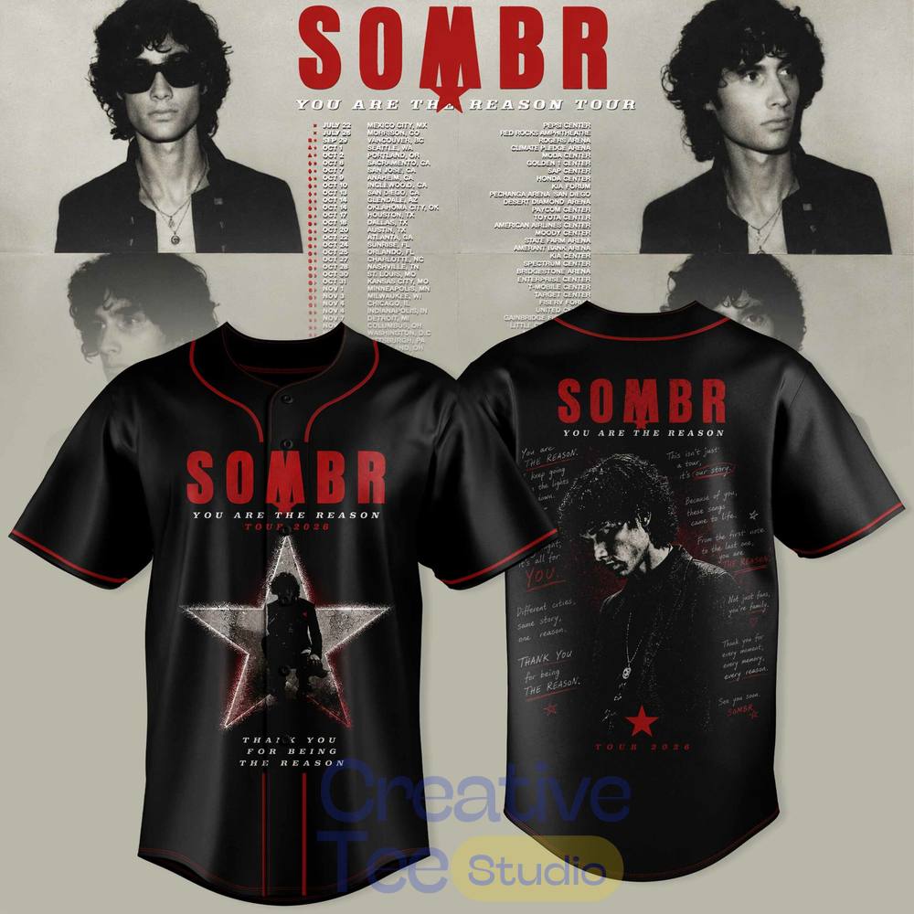 SOMBR You Are The Reason Tour 2026 Premium Baseball Jersey Collection SOMBR You Are The Reason Tour 2026 Premium Baseball Jersey Collection