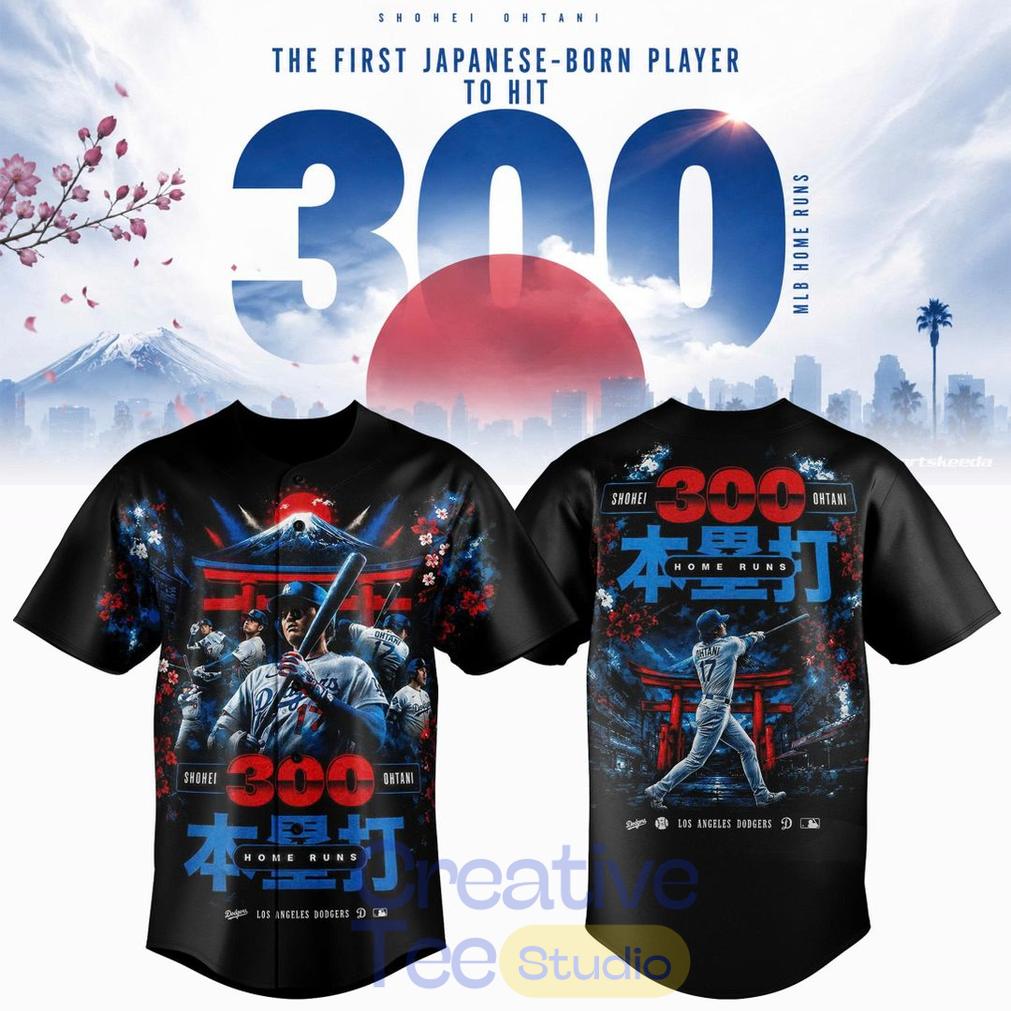 Shohei Ohtani LA Dodgers 300 Home Runs Jersey Mount Fuji Cherry Blossom Edition Shohei Ohtani LA Dodgers 300 Home Runs Jersey Mount Fuji Cherry Blossom Edition