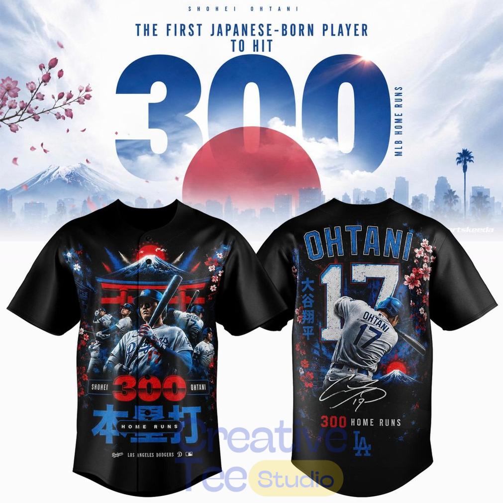 Shohei Ohtani LA Dodgers 300 Home Runs Jersey Mount Fuji Cherry Blossom Edition Shohei Ohtani LA Dodgers 300 Home Runs Jersey Mount Fuji Cherry Blossom Edition