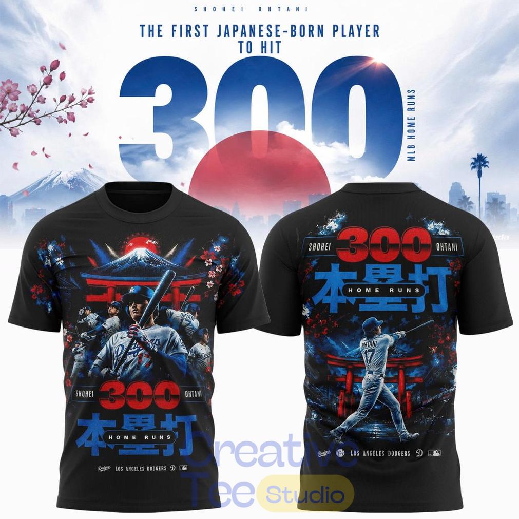 Shohei Ohtani LA Dodgers First Japanese Player to Hit 300 Home Runs Edition Shirt Shohei Ohtani LA Dodgers First Japanese Player to Hit 300 Home Runs Edition Shirt