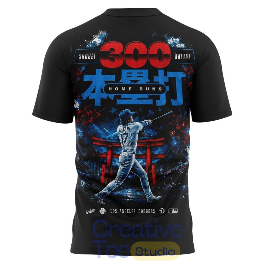 Shohei Ohtani LA Dodgers First Japanese Player to Hit 300 Home Runs Edition Shirt Shohei Ohtani LA Dodgers First Japanese Player to Hit 300 Home Runs Edition Shirt