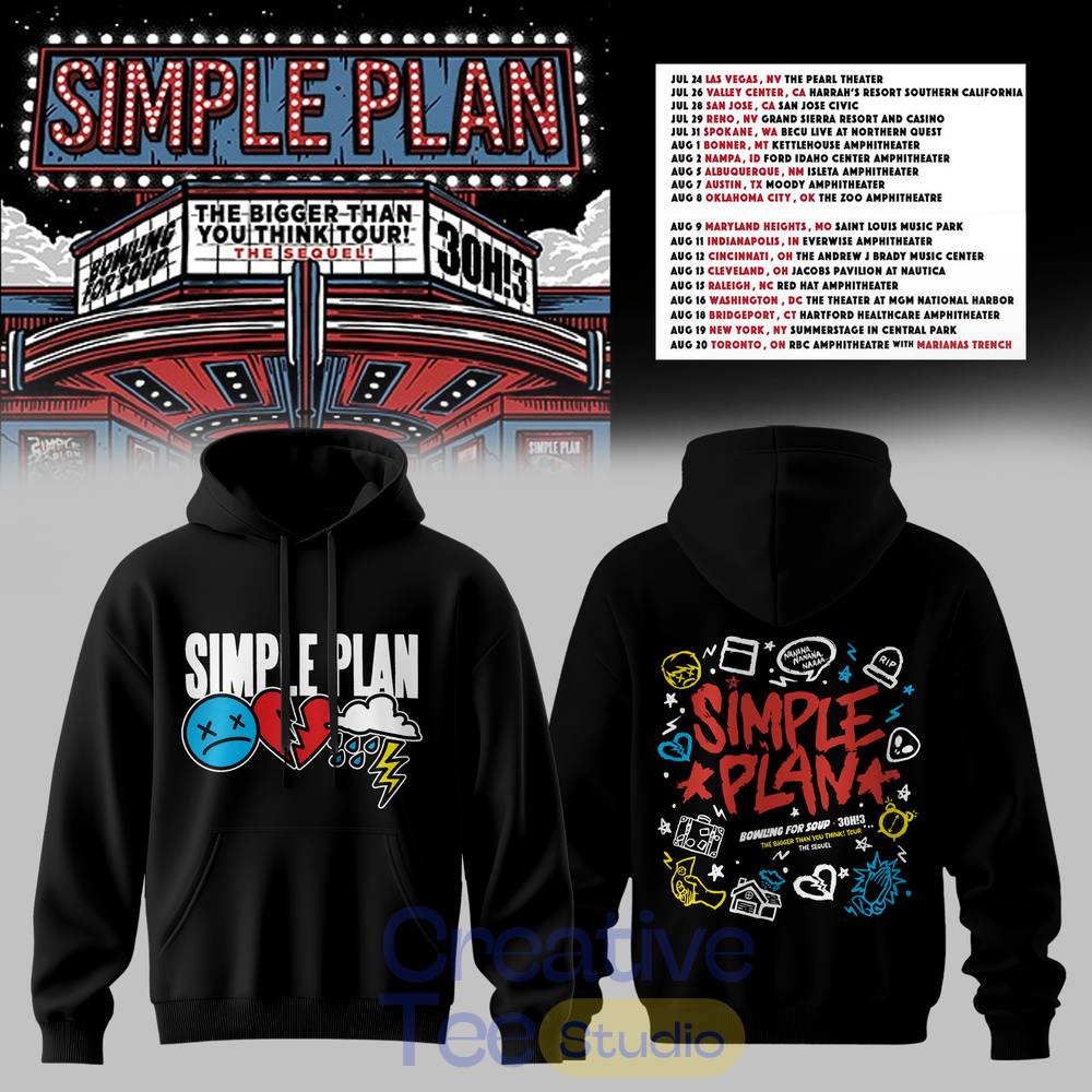 Simple Plan The Bigger Than You Think Tour Premium Hoodie Simple Plan The Bigger Than You Think Tour Premium Hoodie