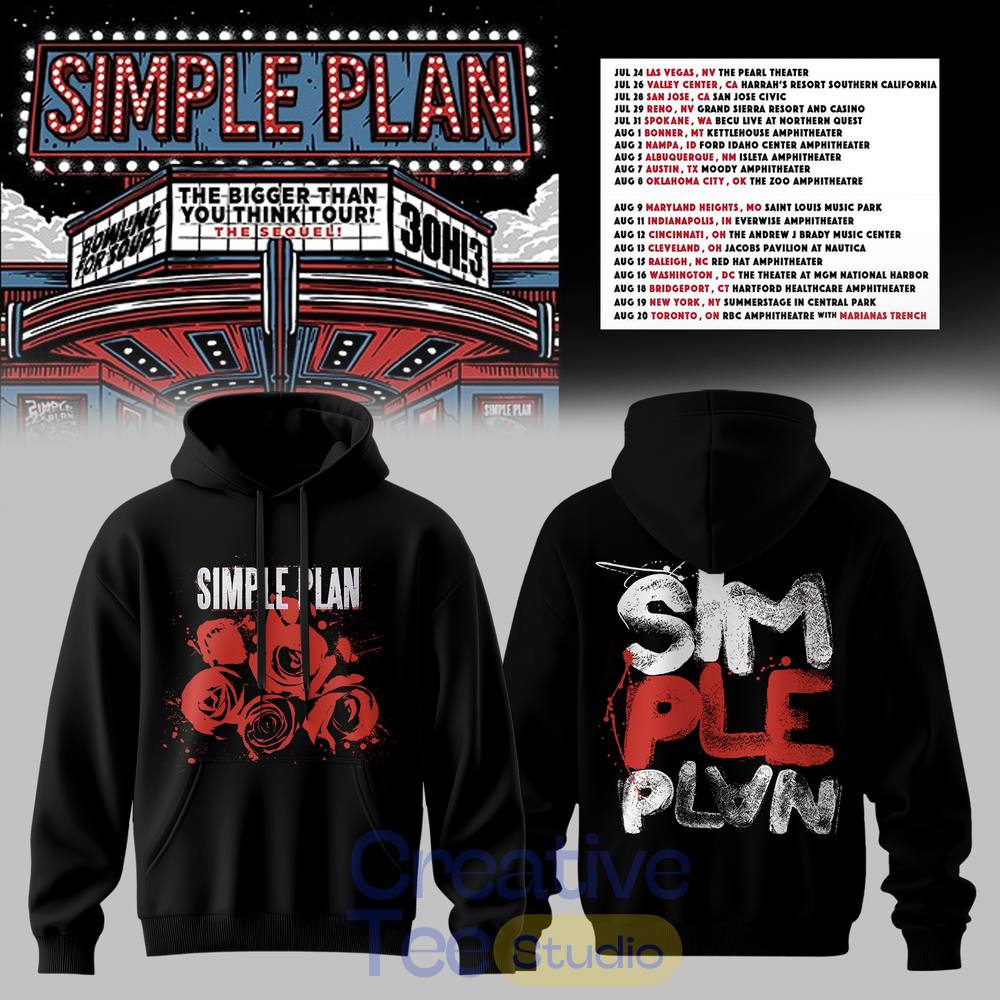 Simple Plan The Bigger Than You Think Tour Premium Hoodie Simple Plan The Bigger Than You Think Tour Premium Hoodie