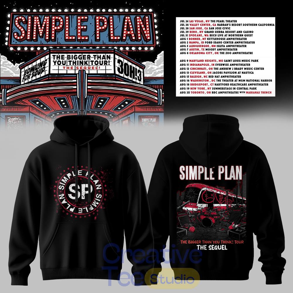 Simple Plan The Bigger Than You Think Tour Premium Hoodie Simple Plan The Bigger Than You Think Tour Premium Hoodie