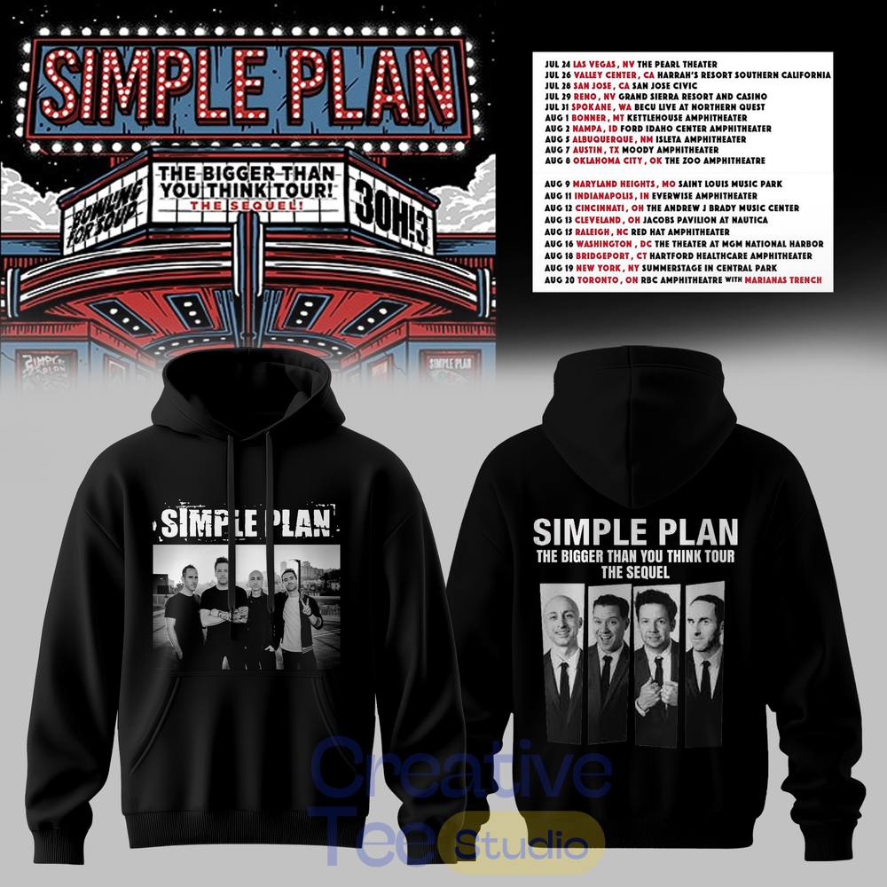 Simple Plan The Bigger Than You Think Tour Premium Hoodie Simple Plan The Bigger Than You Think Tour Premium Hoodie