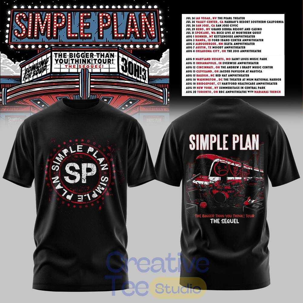 Simple Plan The Bigger Than You Think Tour Premium T-Shirt Simple Plan The Bigger Than You Think Tour Premium T-Shirt