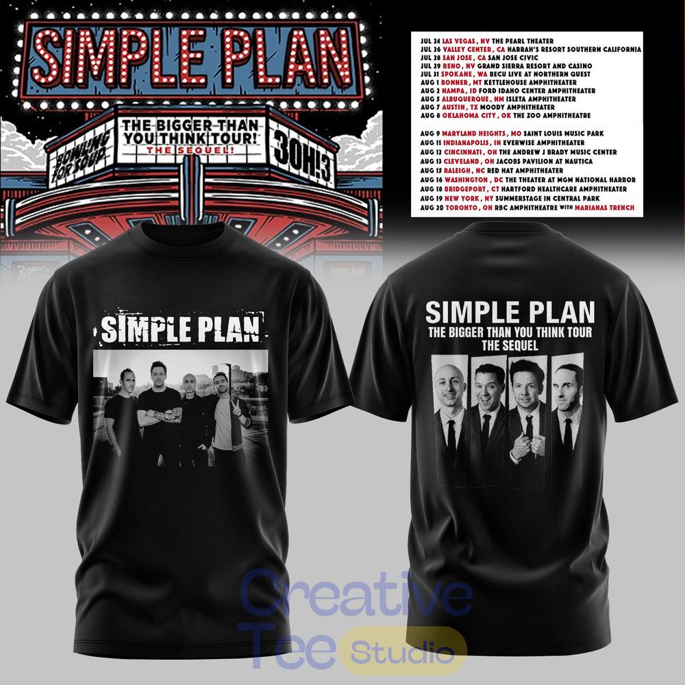 Simple Plan The Bigger Than You Think Tour Premium T-Shirt Simple Plan The Bigger Than You Think Tour Premium T-Shirt
