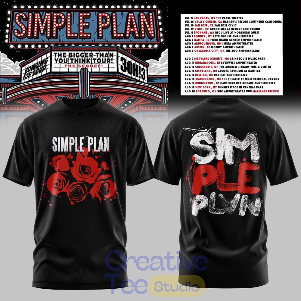 Simple Plan The Bigger Than You Think Tour Premium T-Shirt Simple Plan The Bigger Than You Think Tour Premium T-Shirt