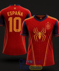 Spain x Spider-Man Marvel FIFA World Cup 2026 Personalized Soccer Jersey