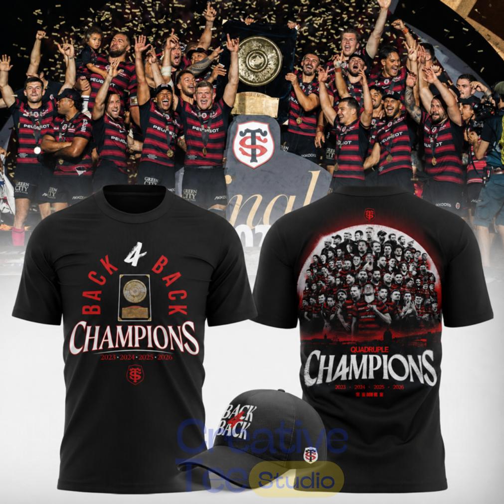 Stade Toulousain Rugby 2026 4-In-A-Row Champions T-Shirt Stade Toulousain Rugby 2026 4-In-A-Row Champions T-Shirt