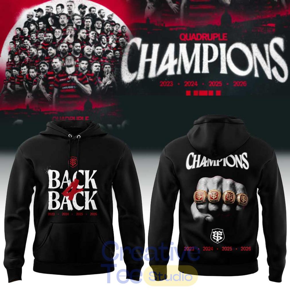 Stade Toulousain Rugby Back four Back Champions Hoodie Stade Toulousain Rugby Back four Back Champions Hoodie