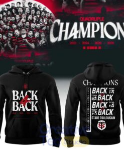 Stade Toulousain Rugby Back four Back Champions Hoodie