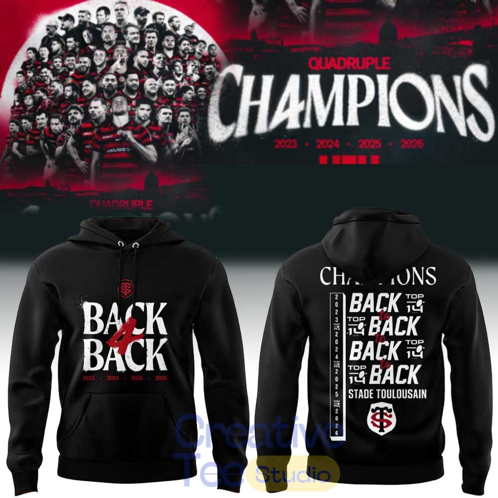 Stade Toulousain Rugby Back four Back Champions Hoodie Stade Toulousain Rugby Back four Back Champions Hoodie