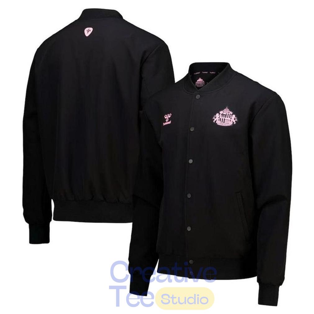 Sunderland x Elvis Hummel Away Matchday Black Varsity Jacket Sunderland x Elvis Hummel Away Matchday Black Varsity Jacket