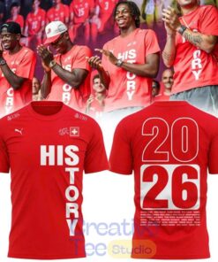 Switzerland National Team “HISTORY 2026” Limited Edition Red T-Shirt Switzerland National Team “HISTORY 2026” Limited Edition Red T-Shirt