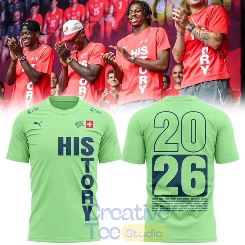 Switzerland National Team “HISTORY 2026” Limited Edition Red T-Shirt Switzerland National Team “HISTORY 2026” Limited Edition Red T-Shirt