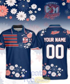 Sydney Roosters NRL 2026 Flower Pattern Custom Polo Shirt