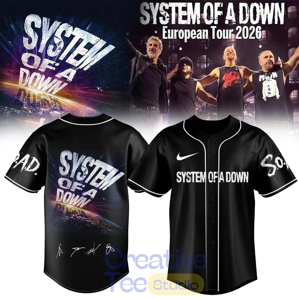System of a Down “Europe-UK Stadium Tour 2026” Signature Baseball Jersey System of a Down “Europe-UK Stadium Tour 2026” Signature Baseball Jersey