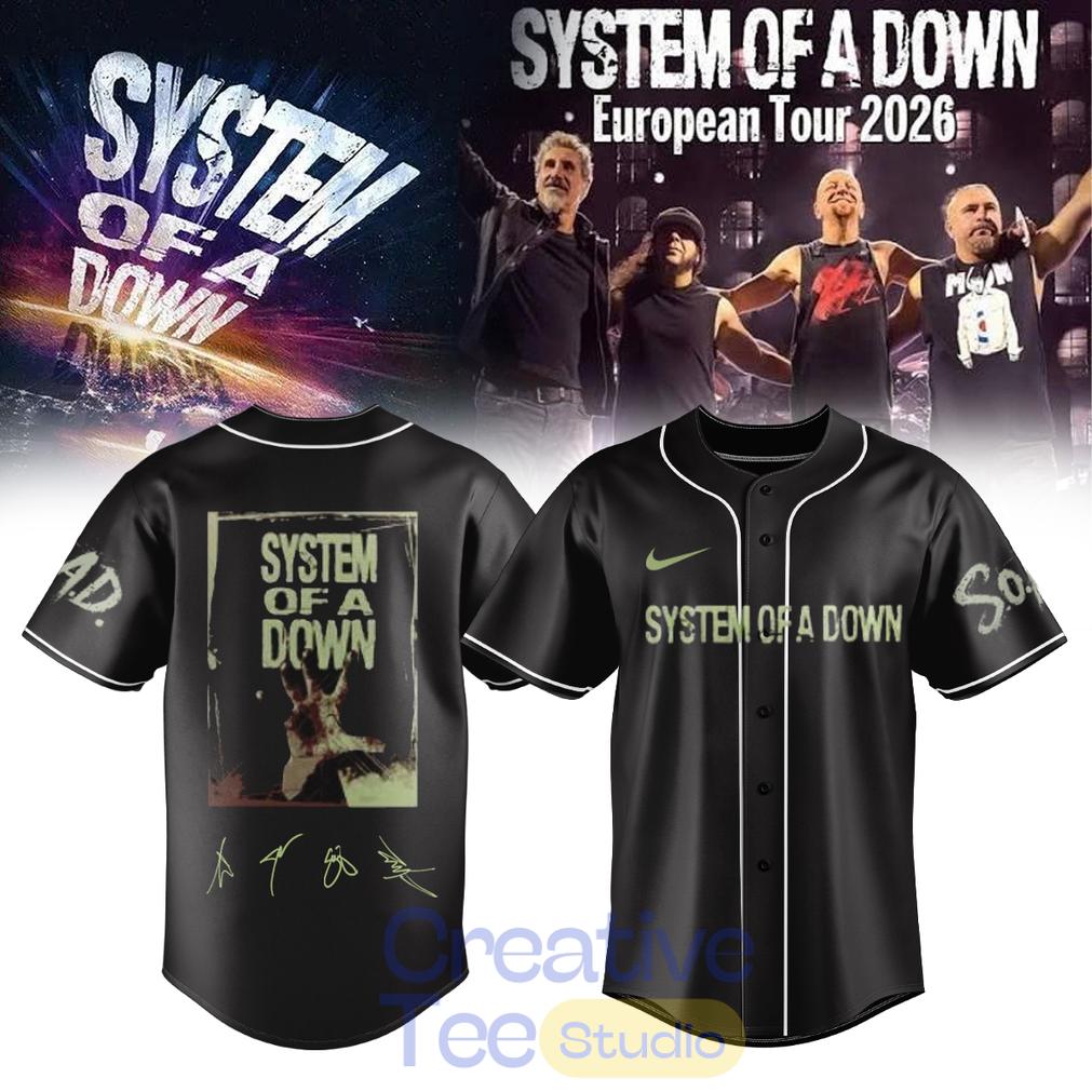 System of a Down “Europe-UK Stadium Tour 2026” Signature Baseball Jersey System of a Down “Europe-UK Stadium Tour 2026” Signature Baseball Jersey