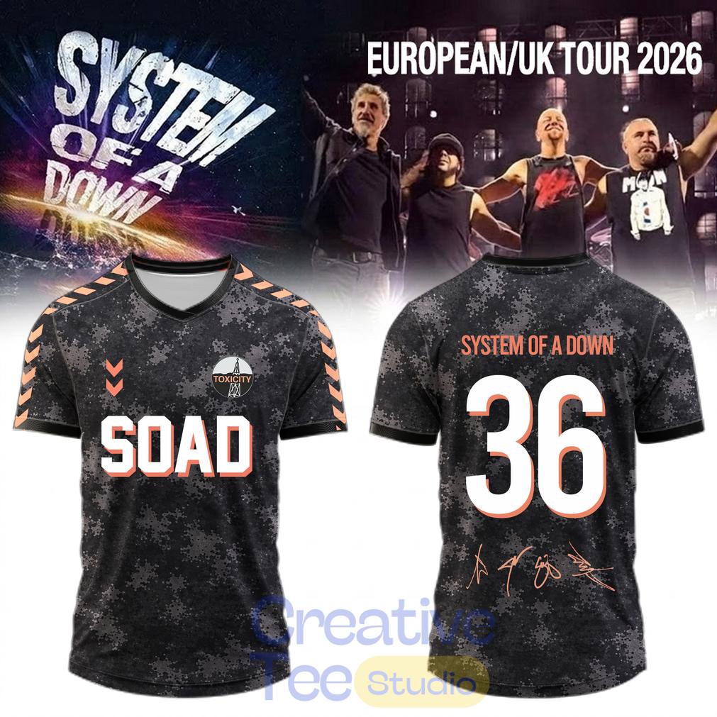 System of a Down “Europe-UK Stadium Tour 2026” Signature Football Jersey System of a Down “Europe-UK Stadium Tour 2026” Signature Football Jersey