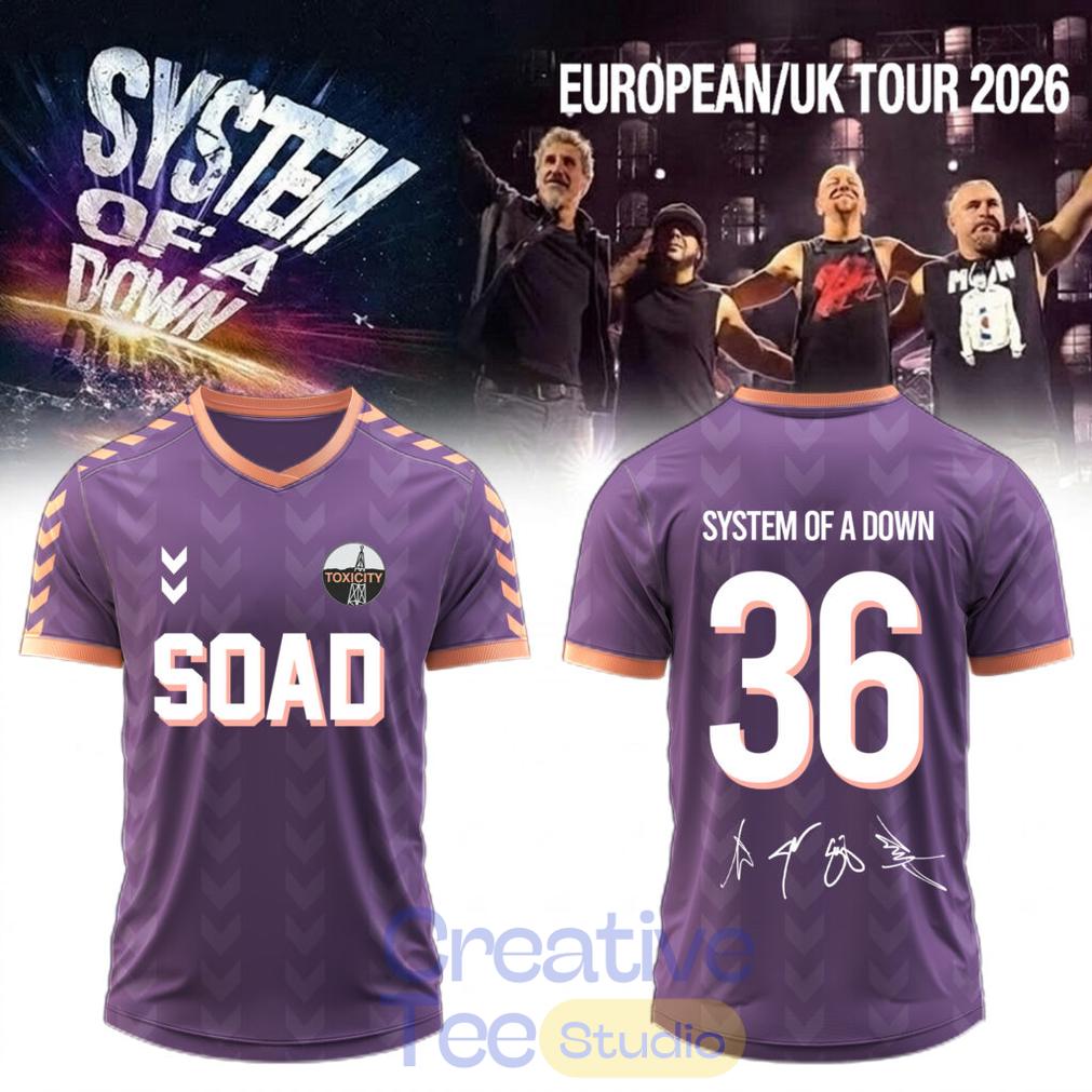 System of a Down “Europe-UK Stadium Tour 2026” Signature Football Jersey System of a Down “Europe-UK Stadium Tour 2026” Signature Football Jersey