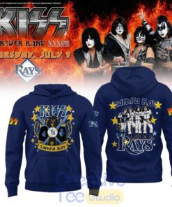 Tampa Bay Rays KISS Forever Band Tour 2026 Blue Hoodie