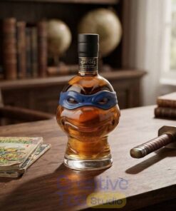 Teenage Mutant Ninja Turtles Leonardo 35th Anniversary Head Shaped Whiskey Bottle