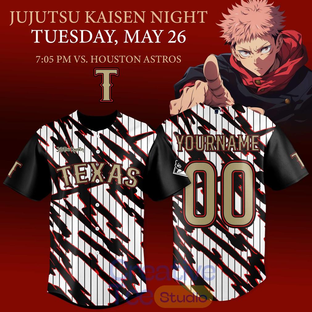 Texas Rangers x Jujutsu Kaisen Night 2026 Baseball Jersey Texas Rangers x Jujutsu Kaisen Night 2026 Baseball Jersey