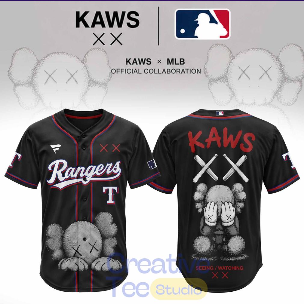 Texas Rangers x KAWS Blackout Baseball Jersey Texas Rangers x KAWS Blackout Baseball Jersey