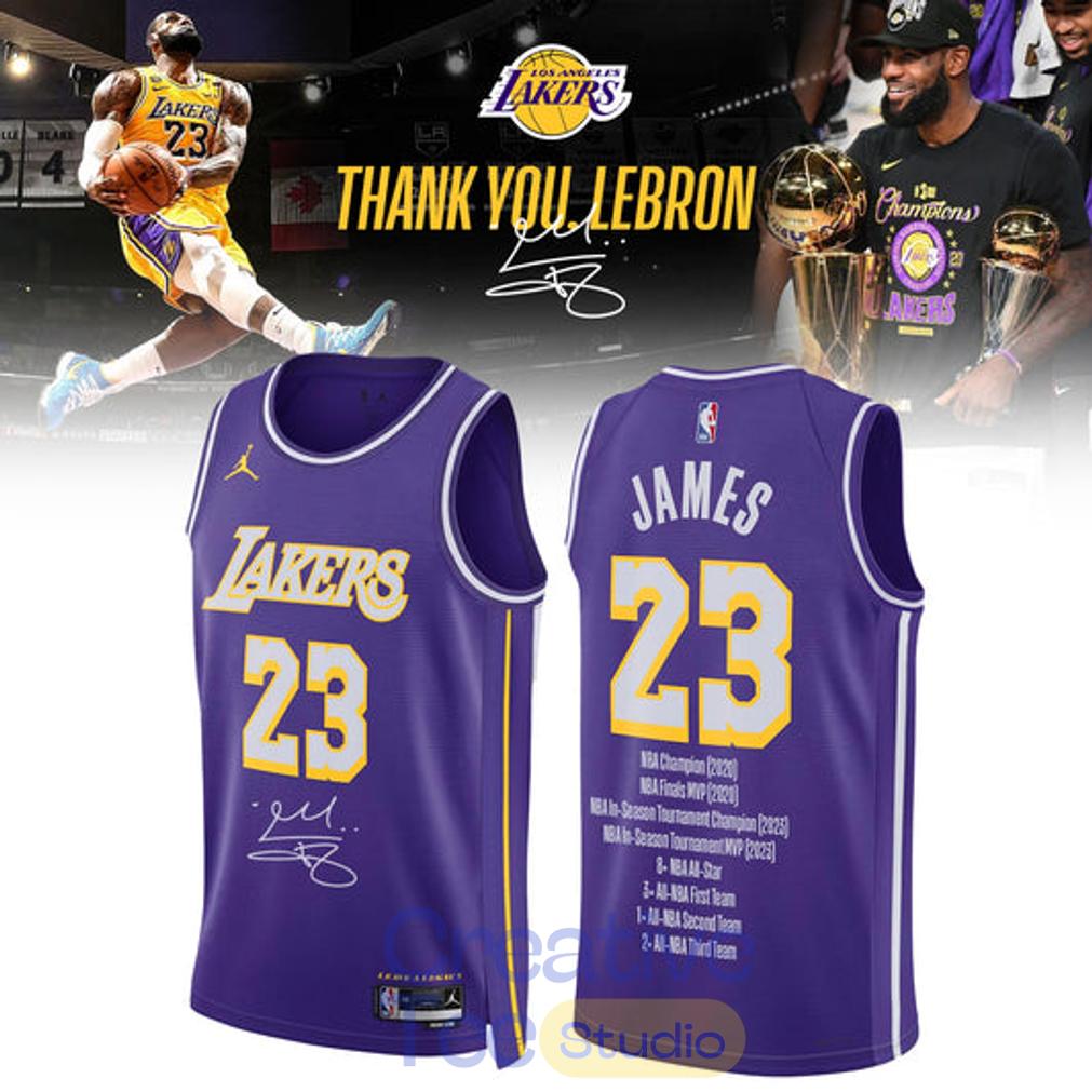 Thank you LeBron Los Angeles Lakers Basketball Jersey Thank you LeBron Los Angeles Lakers Basketball Jersey